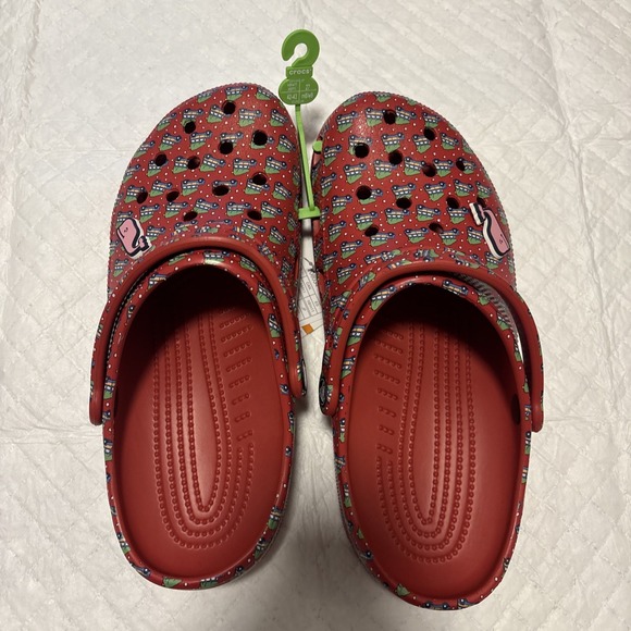 Vineyard Vines Crocs Clogs Mens 9 Womens 11 Red Christmas‎ Holiday Tree - Picture 3 of 6